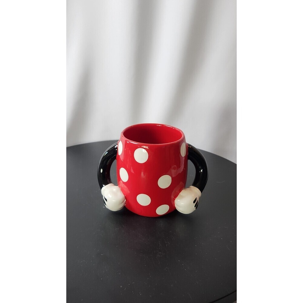 Disney Galerie Mug Minnie Mouse Red White Polka-dots Arm Handles 13 oz Gift